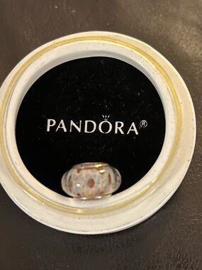 PANDORA RETIRED CLOUDED LEOPARD MURANO GLASS CHARM #790946